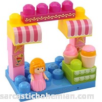 Dimple “The Ice Cream Shop” Block Set Variety of 15 Building Blocks with Different Shapes & Sizes Along with Buildable Lid & Girl Figurine Educational Toy Great for Kids & Toddlers One set B00KLDPQUK